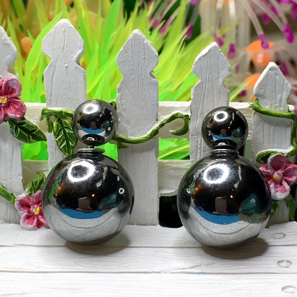 Gunmetal Double Stud Earrings - Picture 2 of 8